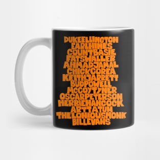 Jazz Legends in Type: The Jazz Pianists Mug